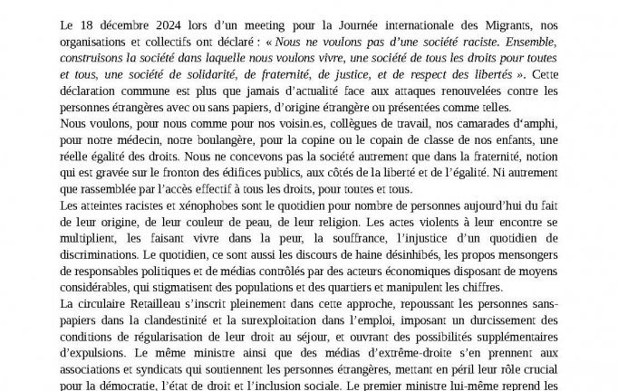 La Coordination ariégeoise Asile Immigration vous appelle à participer au rassemblement du 22 mars 2025, à Foix