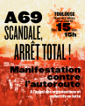 MANIFESTATION CONTRE L'A69, POUR LA JUSTICE ET LA SUSPENSION DES TRAVAUX, LE 15 DECEMBRE, À TOULOUSE, HAUT DES ALLEES JEAN JAURES